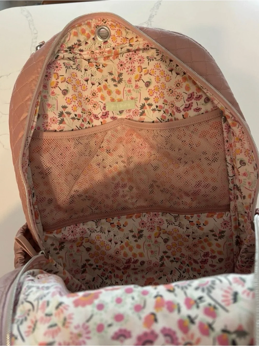 Vera Bradley Quilted Pink Metallic Backpack - Women